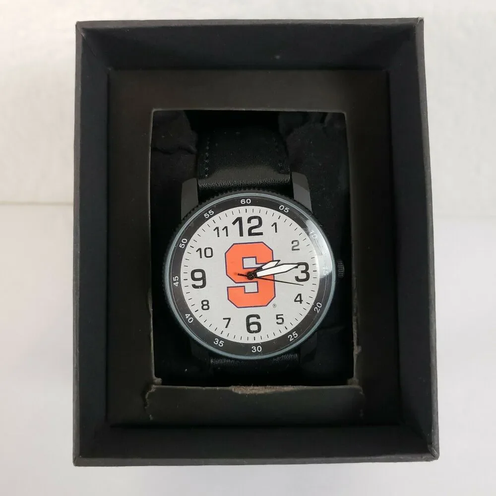 NEW!! Sparo NCAA Syracuse Orange Mens Black Analog Quartz Watch